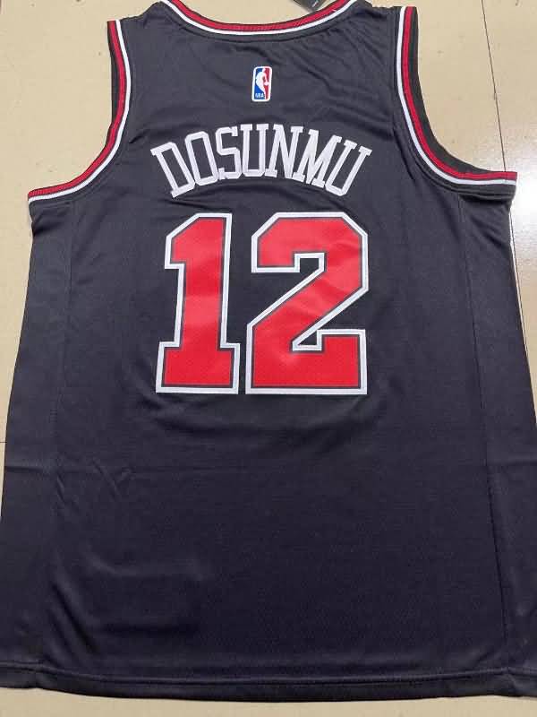 Chicago Bulls DOSUNMU #12 Black Basketball Jersey (Stitched)