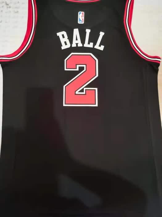 Chicago Bulls BALL #2 Black Basketball Jersey (Stitched)