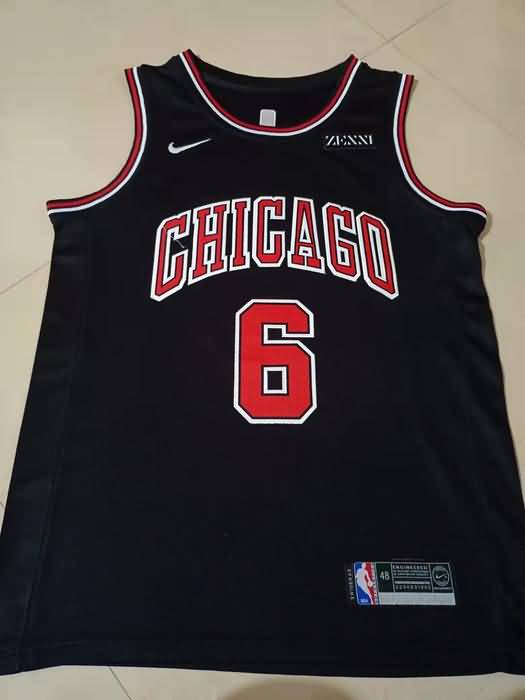 Chicago Bulls #6 CARUSO Black Basketball Jersey (Stitched)