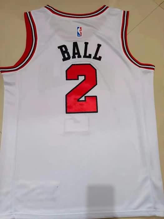 Chicago Bulls BALL #2 White Basketball Jersey (Stitched)