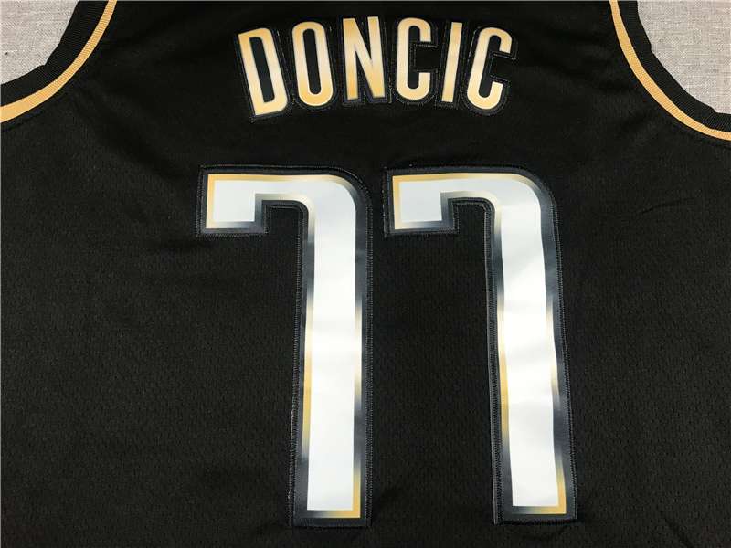 Dallas Mavericks 20/21 DONCIC #77 Black Gold Basketball Jersey (Stitched)