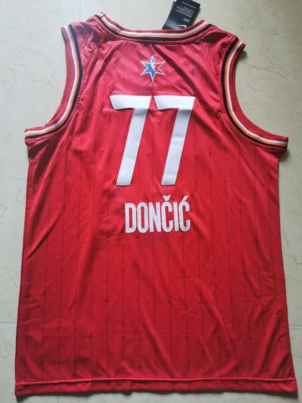 Dallas Mavericks 2020 DONCIC #77 Red All Star Basketball Jersey (Stitched)