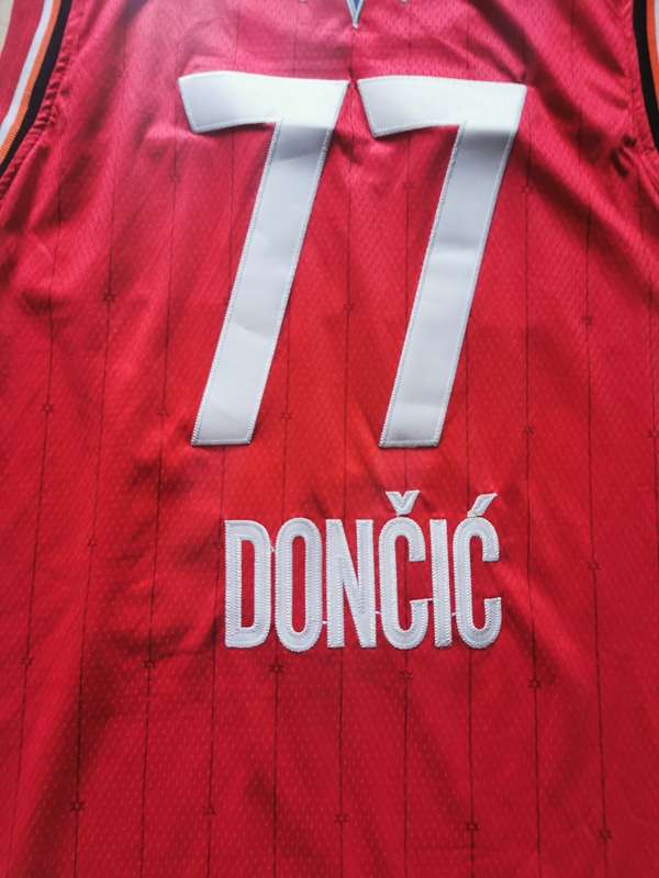 Dallas Mavericks 2020 DONCIC #77 Red All Star Basketball Jersey (Stitched)