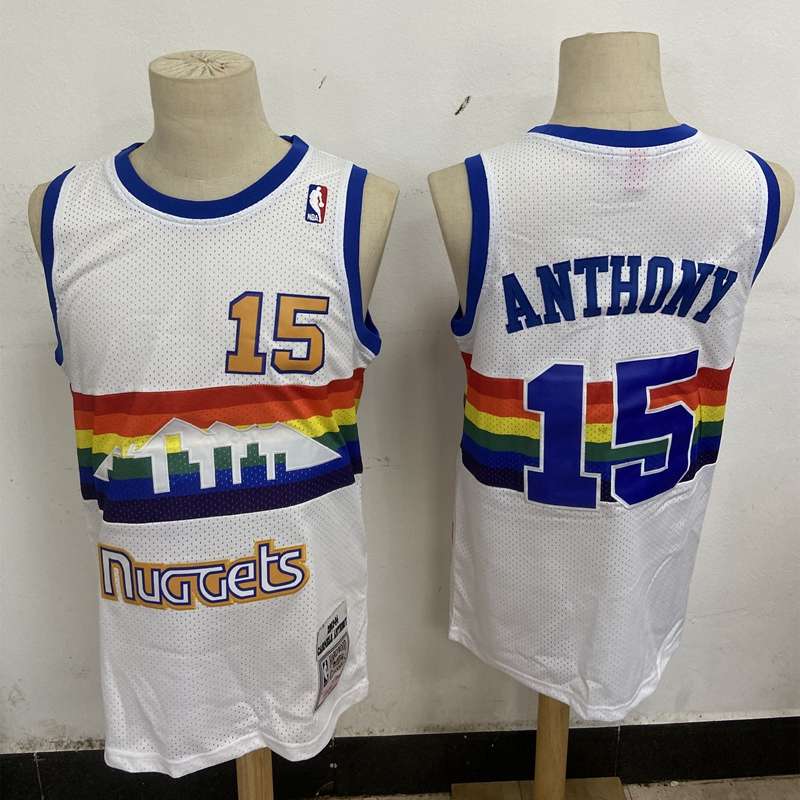 Denver Nuggets 2003/04 ANTHONY #15 White Classics Basketball Jersey (Stitched)