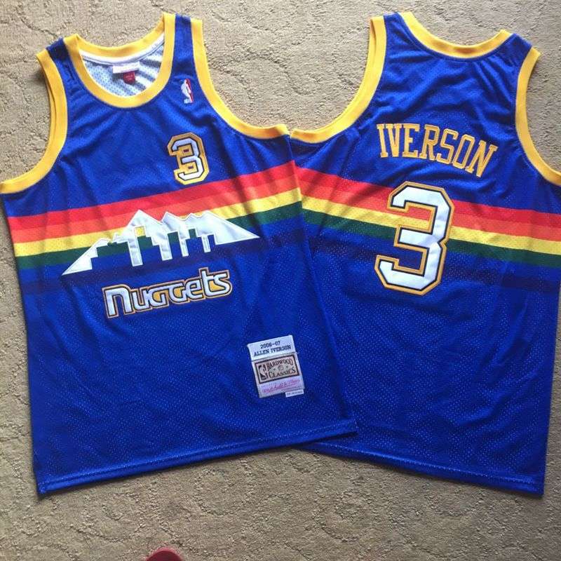 Denver Nuggets 2006/07 IVERSON #3 Blue Classics Basketball Jersey (Closely Stitched)