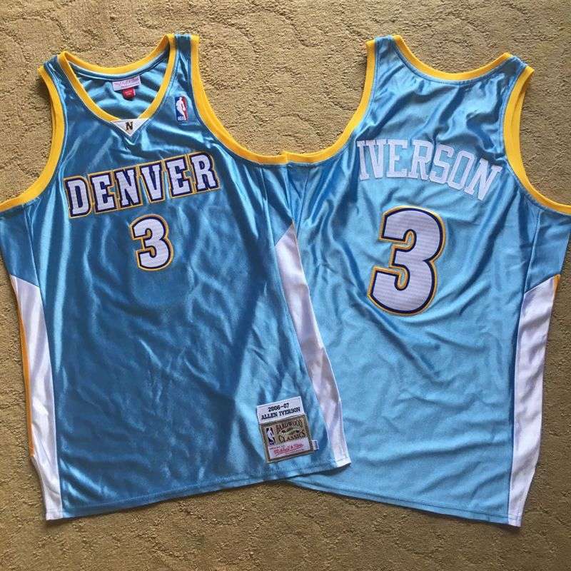 Denver Nuggets 2006/07 IVERSON #3 Light Blue Classics Basketball Jersey (Closely Stitched)