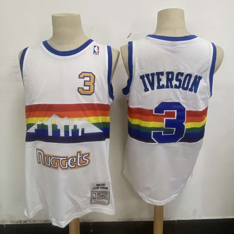 Denver Nuggets 2006/07 IVERSON #3 White Classics Basketball Jersey (Stitched)