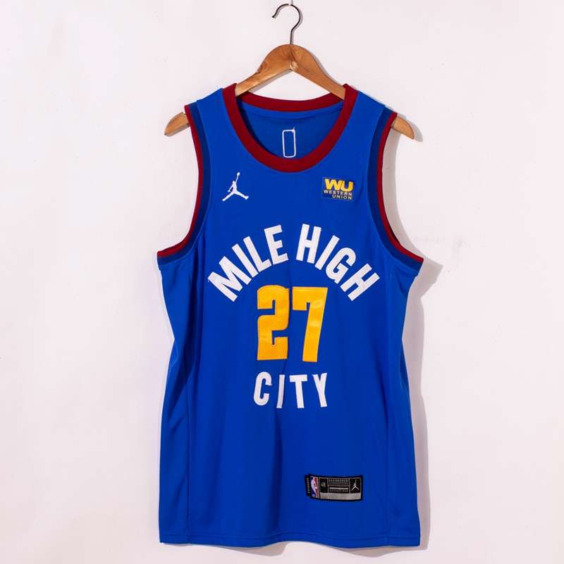 Denver Nuggets 20/21 MURRAY #27 Blue AJ Basketball Jersey (Stitched)