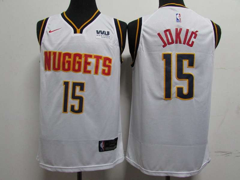 Denver Nuggets 20/21 JOKIC #15 White Basketball Jersey (Stitched)