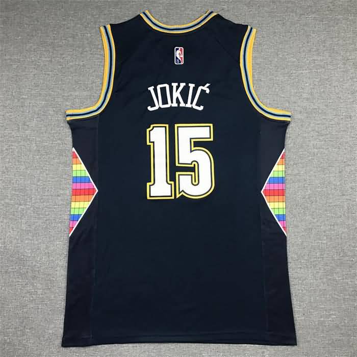 Denver Nuggets 21/22 JOKIC #15 Dark Blue City Basketball Jersey (Stitched)