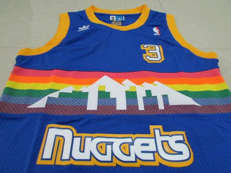 Denver Nuggets IVERSON #3 Blue Classics Basketball Jersey (Stitched)