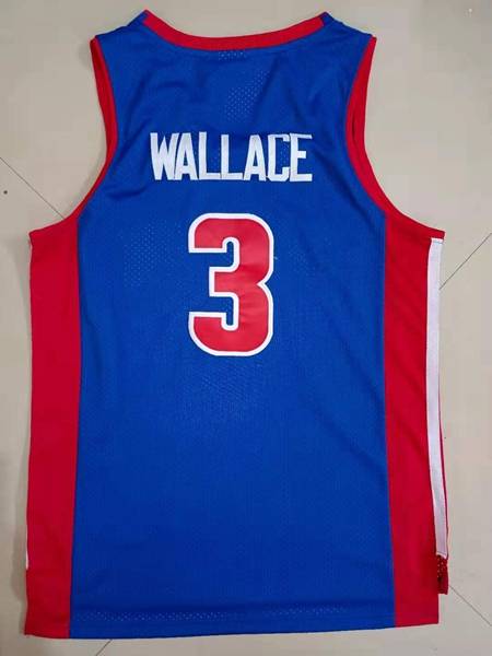 Detroit Pistons 2003/04 WALLACE #3 Blue Classics Basketball Jersey (Stitched)