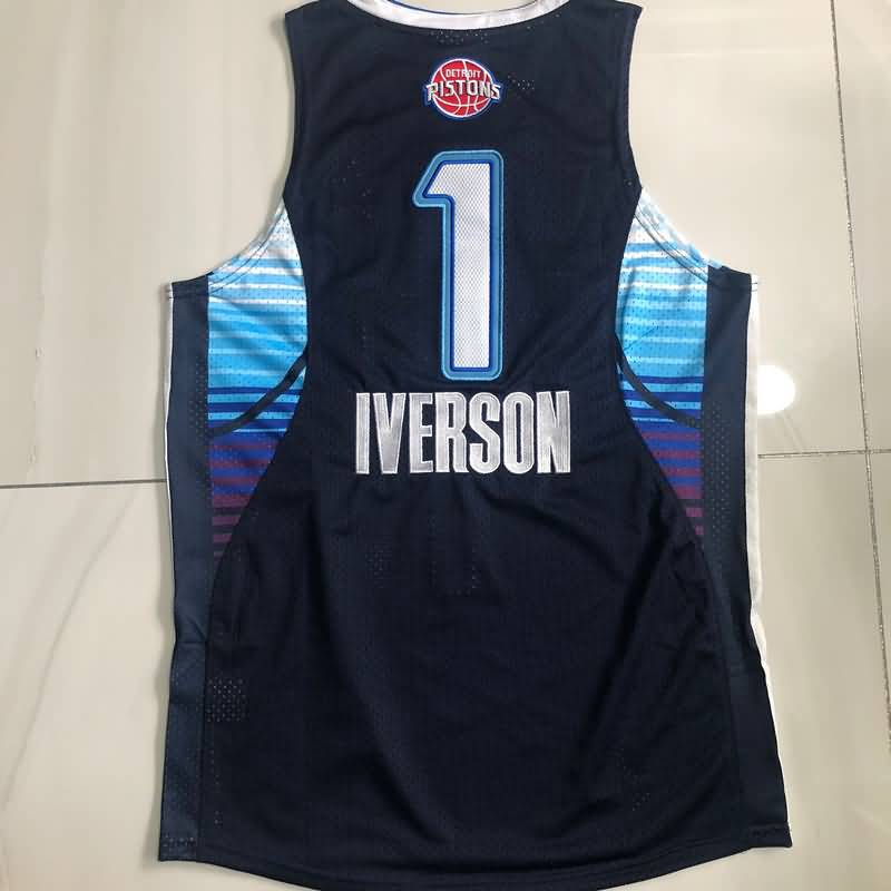 Detroit Pistons 2009 IVERSON #1 Dark Blue Classics Basketball Jersey (Closely Stitched)