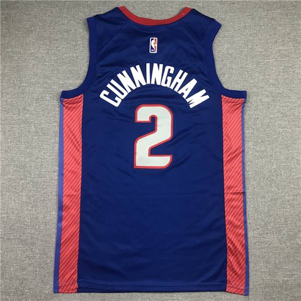 Detroit Pistons 20/21 CUNNINGHAM #2 Blue City Basketball Jersey (Stitched)