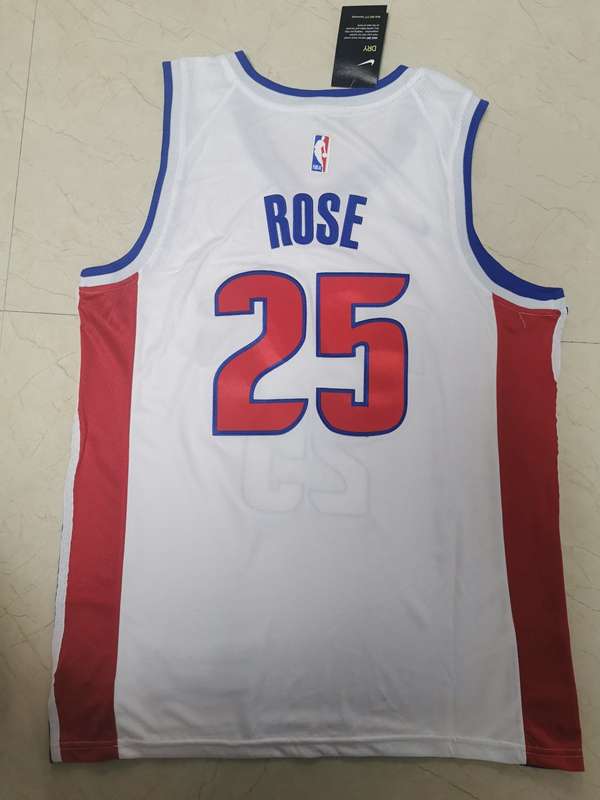 Detroit Pistons 20/21 ROSE #25 White Basketball Jersey (Stitched)