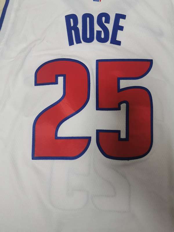 Detroit Pistons 20/21 ROSE #25 White Basketball Jersey (Stitched)