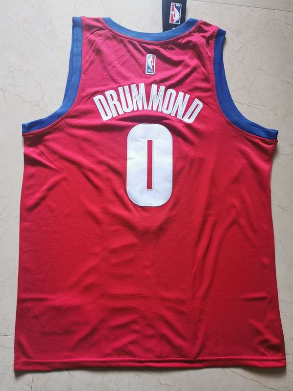 Detroit Pistons 2020 DRUMMOND #0 Red City Basketball Jersey (Stitched)