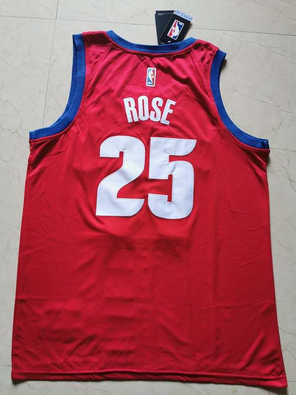 Detroit Pistons 2020 ROSE #25 Red City Basketball Jersey (Stitched)