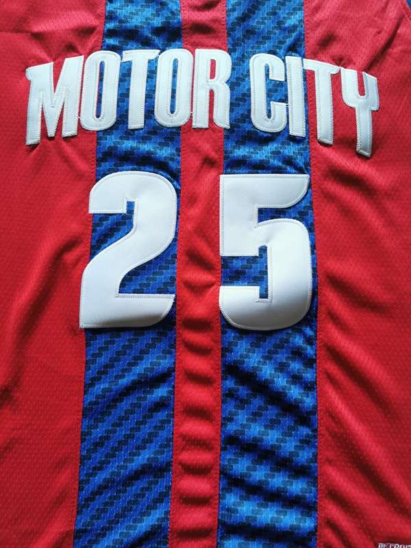 Detroit Pistons 2020 ROSE #25 Red City Basketball Jersey (Stitched)