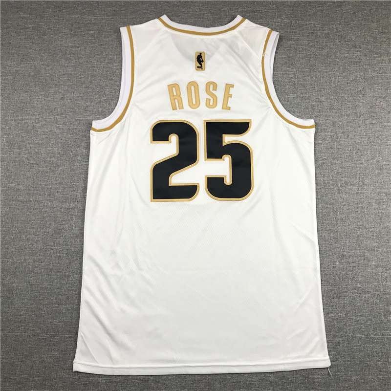 Detroit Pistons 2020 ROSE #25 White Gold Basketball Jersey (Stitched)