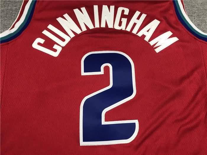 Detroit Pistons 21/22 CUNNINGHAM #2 Red City Basketball Jersey (Stitched)