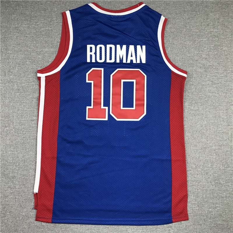 Detroit Pistons 1988/89 RODMAN #10 Blue Classics Basketball Jersey (Stitched)