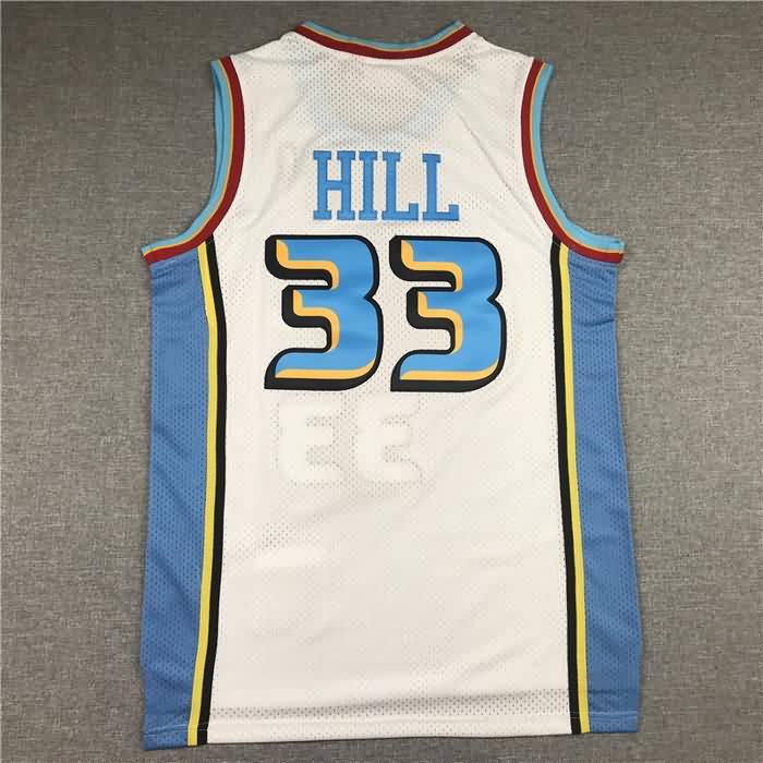 Detroit Pistons 1998/99 HILL #33 White Classics Basketball Jersey (Stitched)