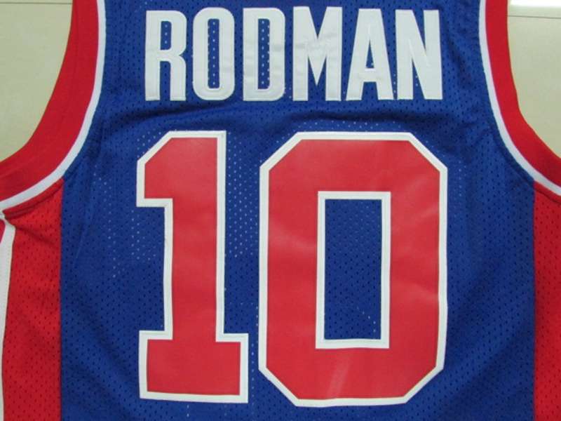 Detroit Pistons RODMAN #10 Blue Classics Basketball Jersey (Stitched)