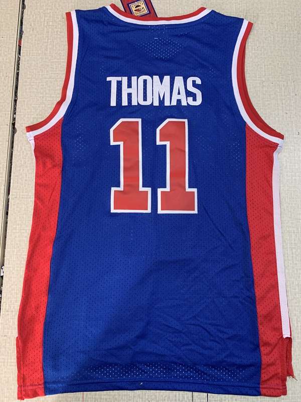 Detroit Pistons THOMAS #11 Blue Classics Basketball Jersey (Stitched)