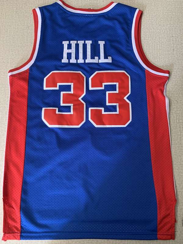 Detroit Pistons HILL #33 Blue Classics Basketball Jersey (Stitched)