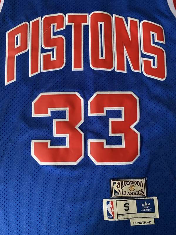 Detroit Pistons HILL #33 Blue Classics Basketball Jersey (Stitched)