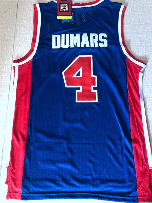 Detroit Pistons DUMARS #4 Blue Classics Basketball Jersey (Stitched)