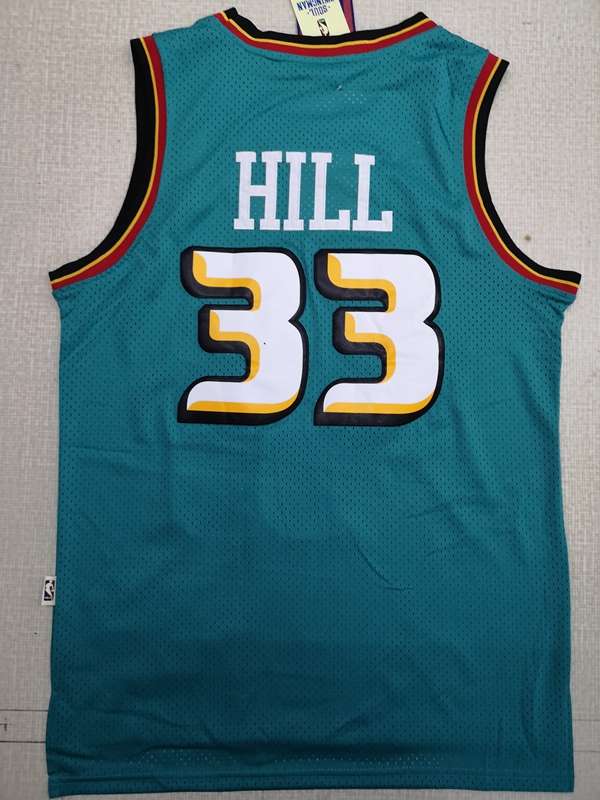 Detroit Pistons HILL #33 Green Classics Basketball Jersey (Stitched)