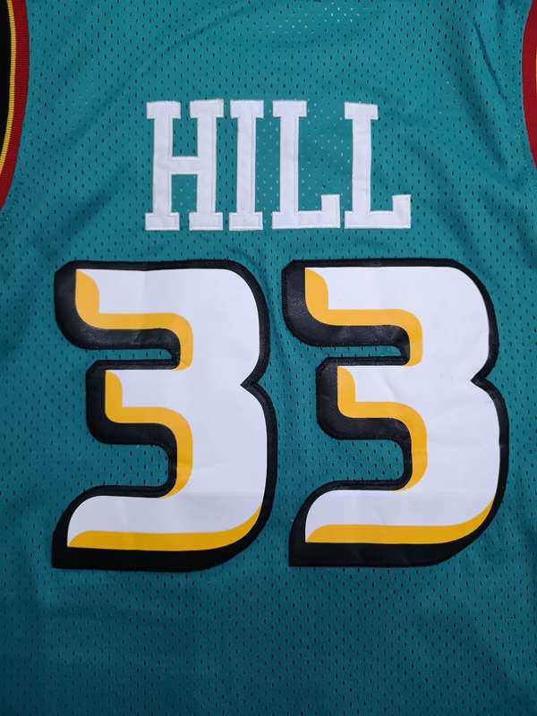 Detroit Pistons HILL #33 Green Classics Basketball Jersey (Stitched)