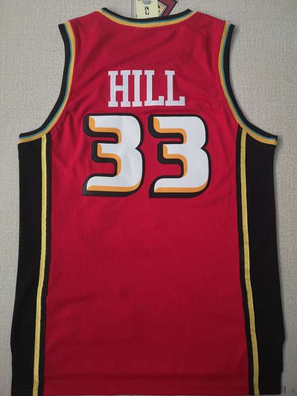 Detroit Pistons HILL #33 Red Classics Basketball Jersey (Stitched)