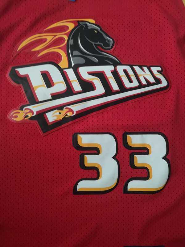 Detroit Pistons HILL #33 Red Classics Basketball Jersey (Stitched)