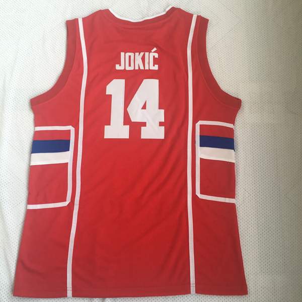 Serbia JOKIC #14 Red Basketball Jersey (Stitched)