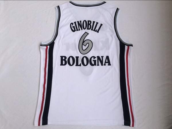 Europe Player GINOBILI #6 White Basketball Jersey (Stitched)