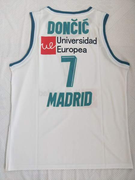 Real Madrid DONCIC #7 White Basketball Jersey (Stitched)