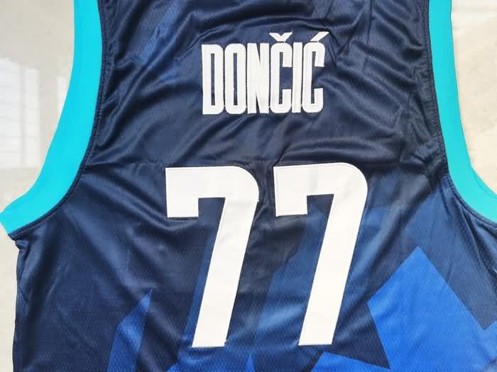 Slovenia DONCIC #77 Dark Blue Basketball Jersey (Stitched)