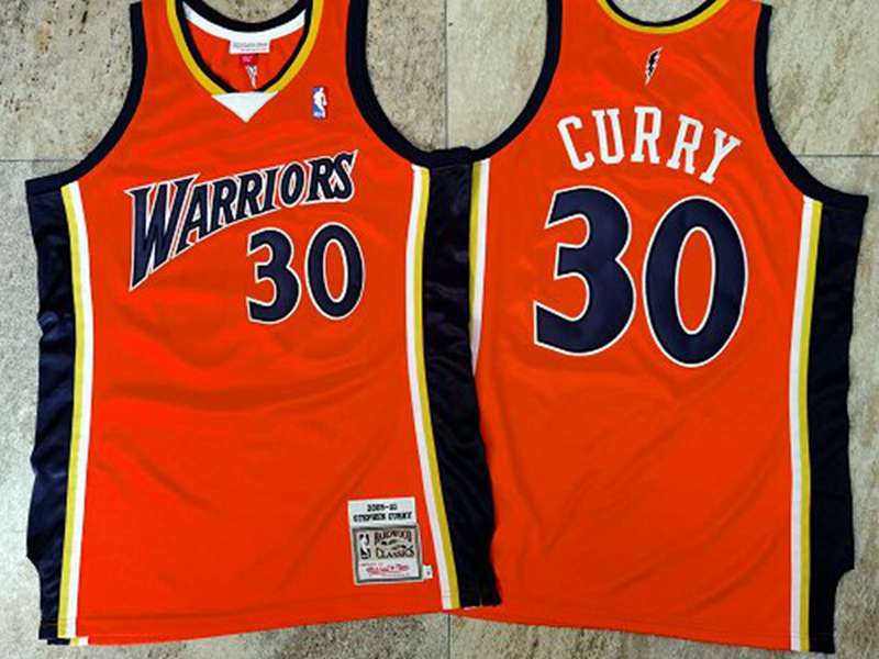 Golden State Warriors 2009/10 CURRY #30 Orange Classics Basketball Jersey (Closely Stitched)