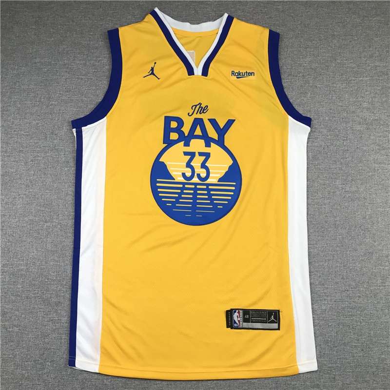 Golden State Warriors 20/21 WISEMAN #33 Yellow AJ Basketball Jersey (Stitched)