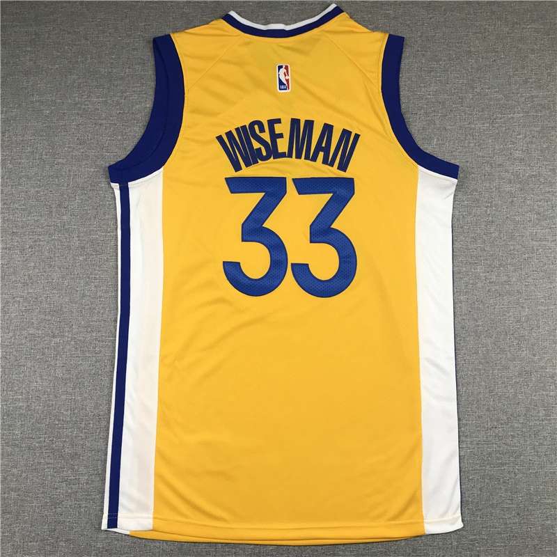 Golden State Warriors 20/21 WISEMAN #33 Yellow AJ Basketball Jersey (Stitched)