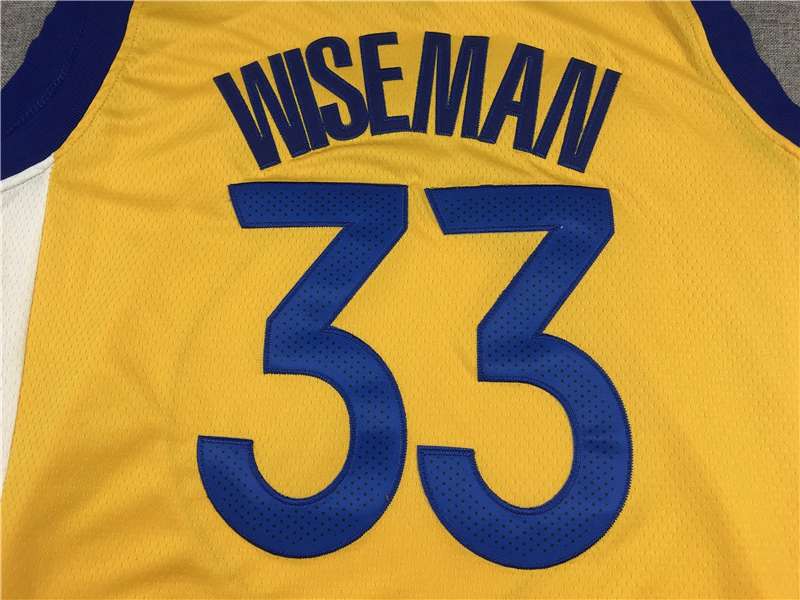 Golden State Warriors 20/21 WISEMAN #33 Yellow AJ Basketball Jersey (Stitched)