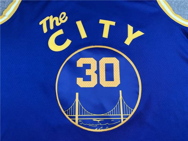 Golden State Warriors 2020 CURRY #30 Blue City Basketball Jersey (Stitched)