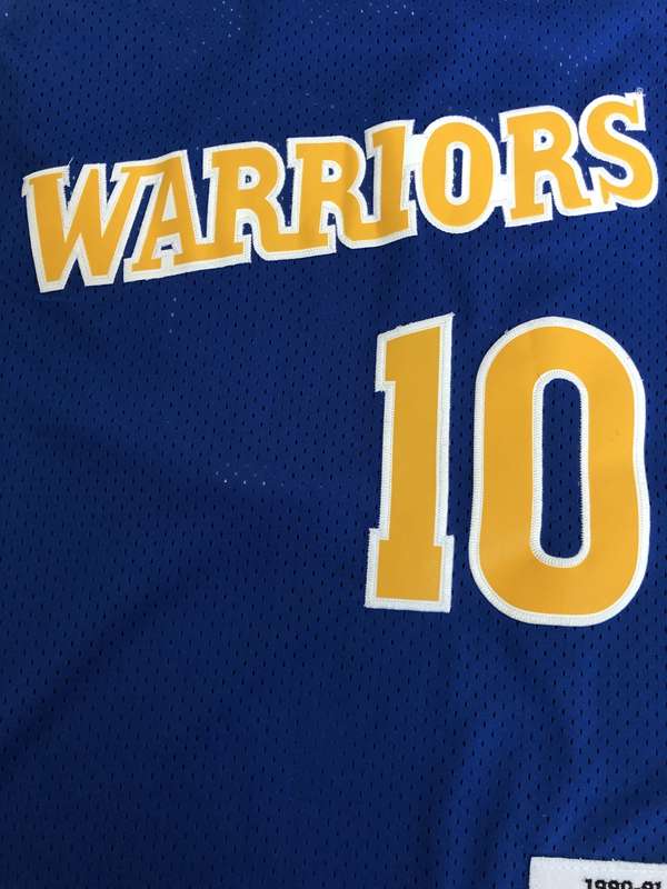 Golden State Warriors 1990/91 HARDAWAY #10 Blue Classics Basketball Jersey (Stitched)