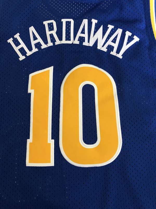 Golden State Warriors 1990/91 HARDAWAY #10 Blue Classics Basketball Jersey (Stitched)