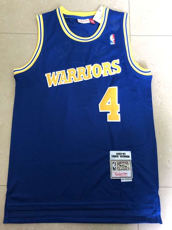 Golden State Warriors 1993/94 WEBBER #4 Blue Classics Basketball Jersey (Stitched)