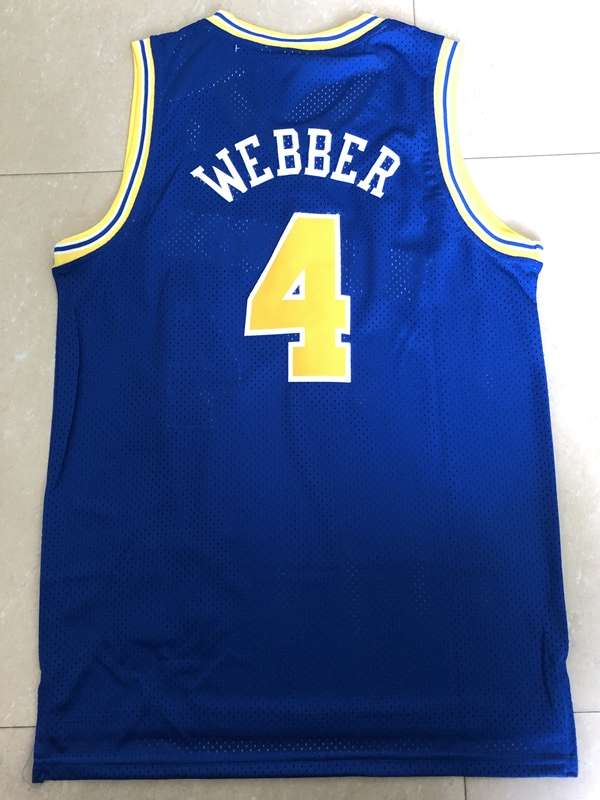 Golden State Warriors 1993/94 WEBBER #4 Blue Classics Basketball Jersey (Stitched)