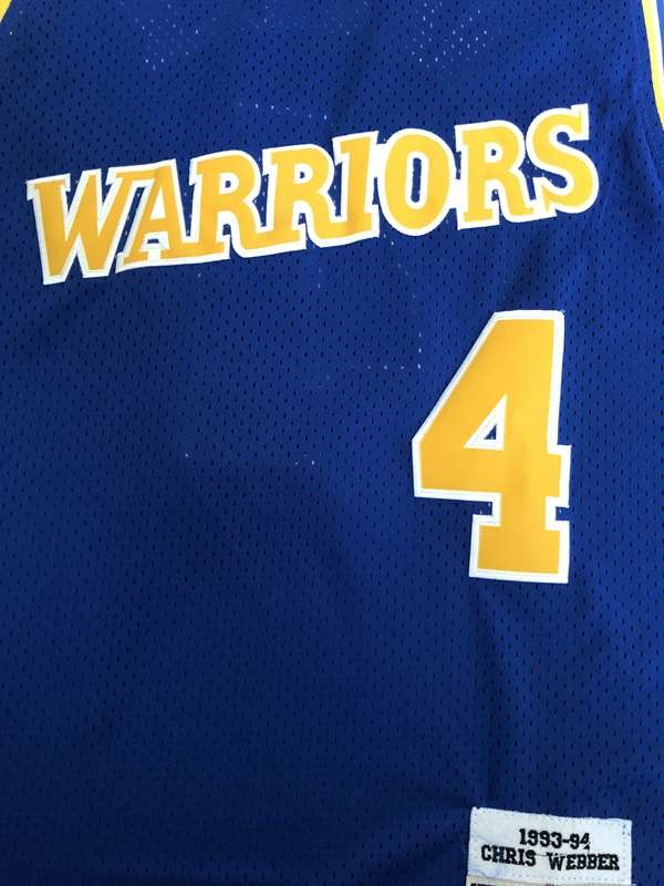 Golden State Warriors 1993/94 WEBBER #4 Blue Classics Basketball Jersey (Stitched)